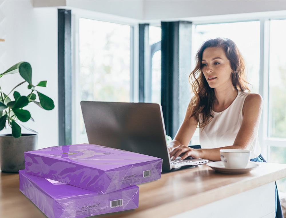PAPIER COULEUR Q-CONNECT MULTIFONCTION A3 80G/M2 UNICOLORE LILAS RAMETTE 500 FEUILLES