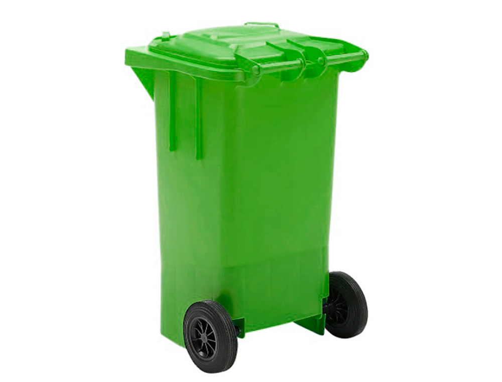 POUBELLE Q-CONNECT CONTENEUR PLASTIQUE COUVERCLE 100L 470X750X370MM VERRE COLORIS VERT