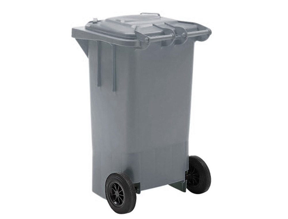 POUBELLE Q-CONNECT CONTENEUR PLASTIQUE COUVERCLE 100L 470X750X370MM DÉCHETS ORGANIQUES COLORIS GRIS