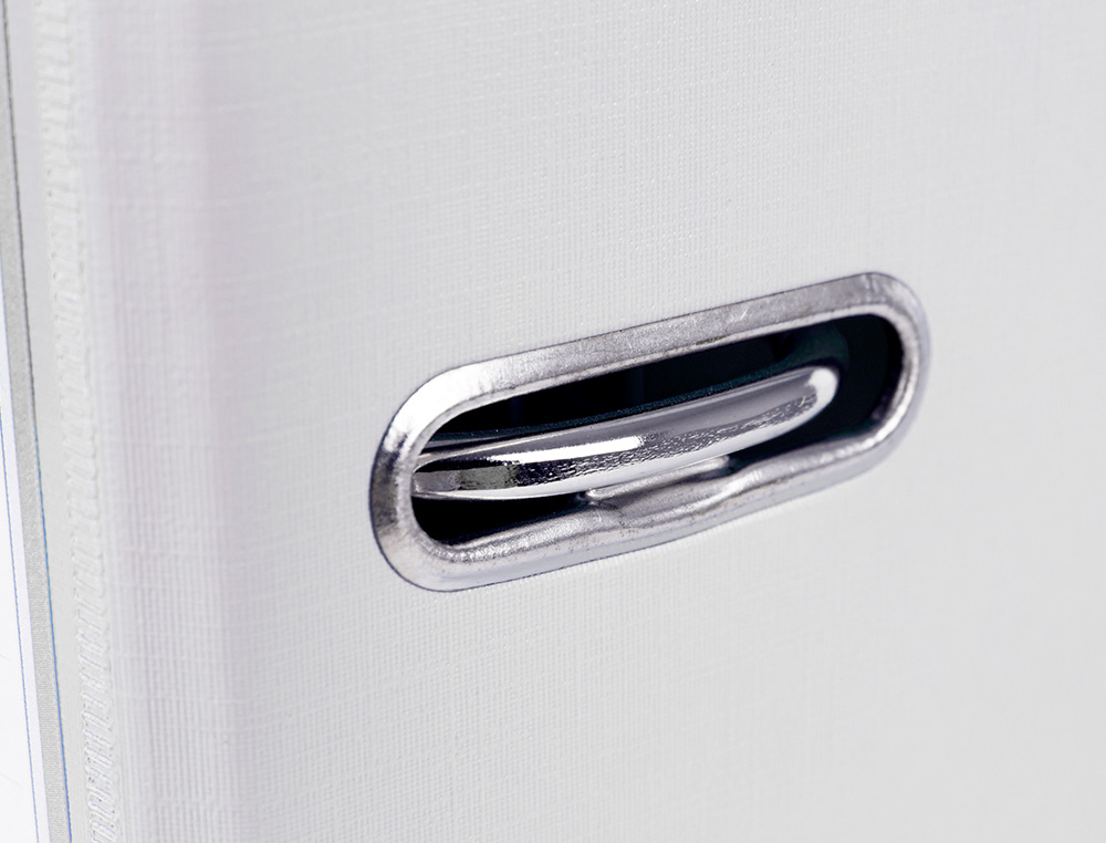 CLASSEUR LEVIER LIDERPAPEL A4 DOCUMENTA CARTON REMBORD 1,9MM DOS 52MM RADO MTALLIQUE COLORIS BLANC