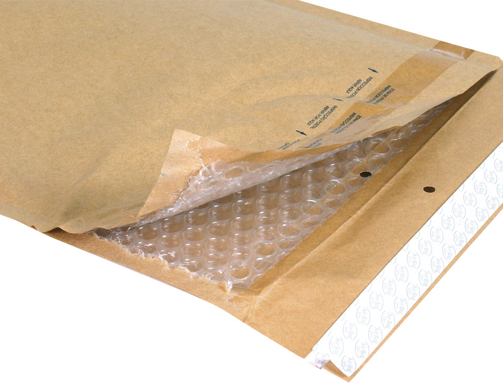 POCHETTE BULLES D'AIR Q-CONNECT 350X470MM 82G KRAFT MATELASSE RABAT DROIT AUTO-ADHESIVE SANS FENETRE LOT 50 UNITES