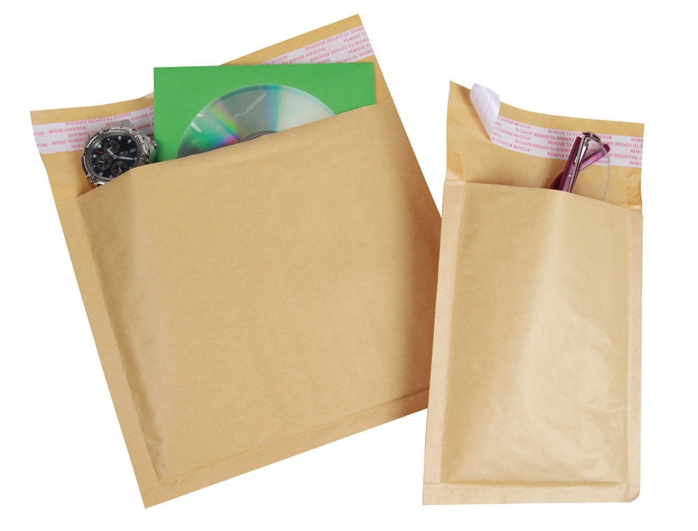 POCHETTE BULLES D'AIR Q-CONNECT 350X470MM 82G KRAFT MATELASSE RABAT DROIT AUTO-ADHESIVE SANS FENETRE LOT 50 UNITES