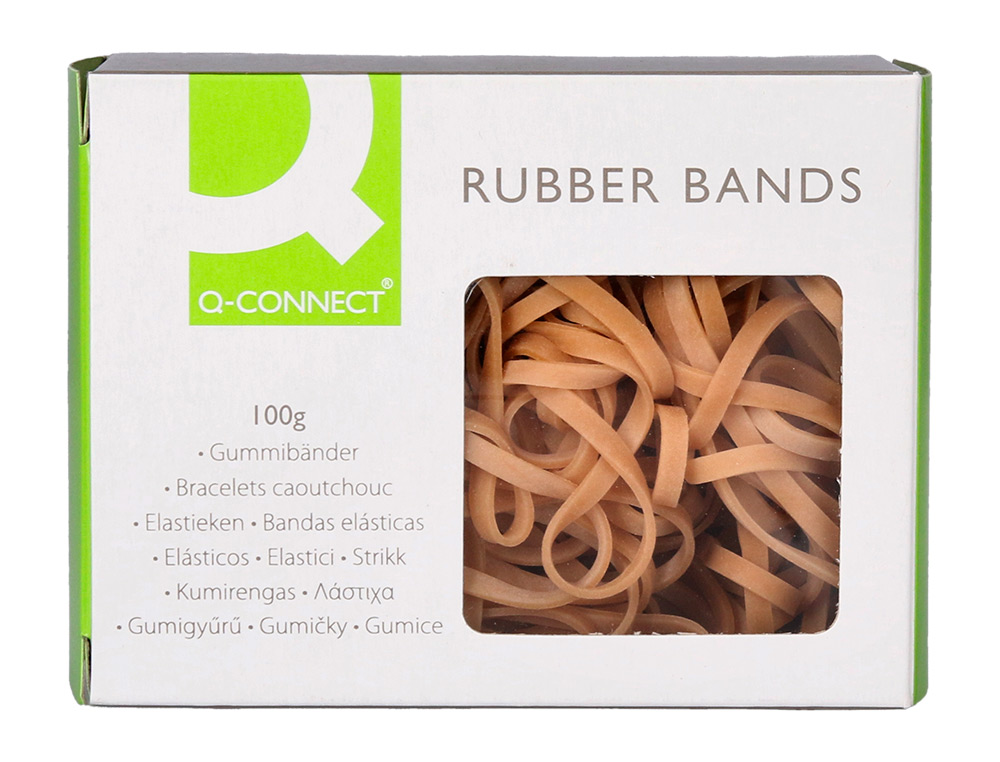 BRACELET CAOUTCHOUC Q-CONNECT N.33 90X3MM BOÎTE FENÊTRE 100G