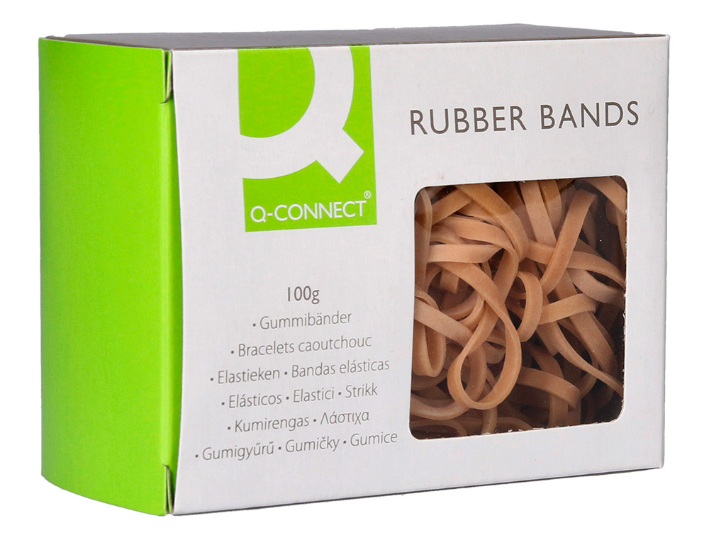 BRACELET CAOUTCHOUC Q-CONNECT N.33 90X3MM BOÎTE FENÊTRE 100G
