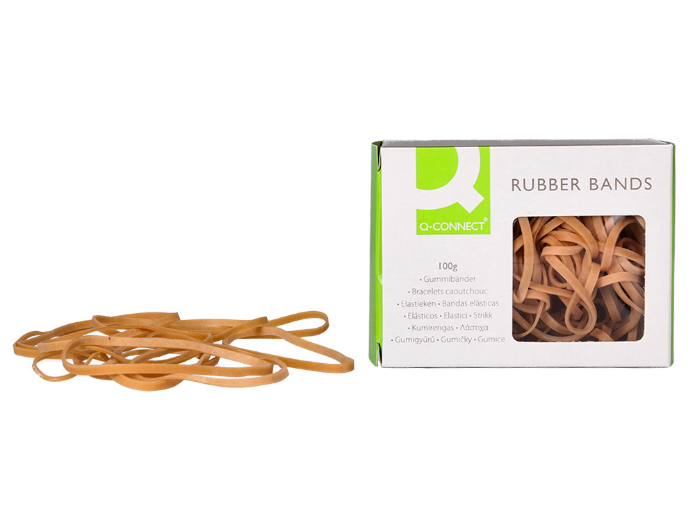 BRACELET CAOUTCHOUC Q-CONNECT N.33 90X3MM BOÎTE FENÊTRE 100G
