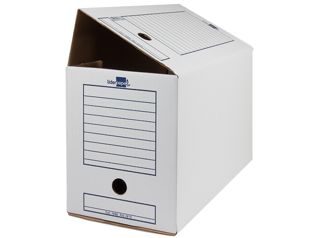 BOITE A ARCHIVES LIDERPAPEL CARTON RECYCLE 325G/M2 DOS    200MM 367X200X251MM COLORIS   BLANC