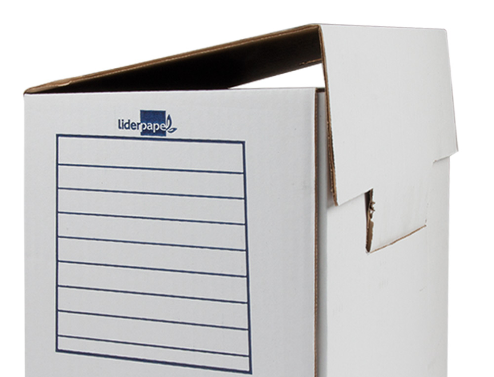 BOITE A ARCHIVES LIDERPAPEL CARTON RECYCLE 325G/M2 DOS    200MM 367X200X251MM COLORIS   BLANC