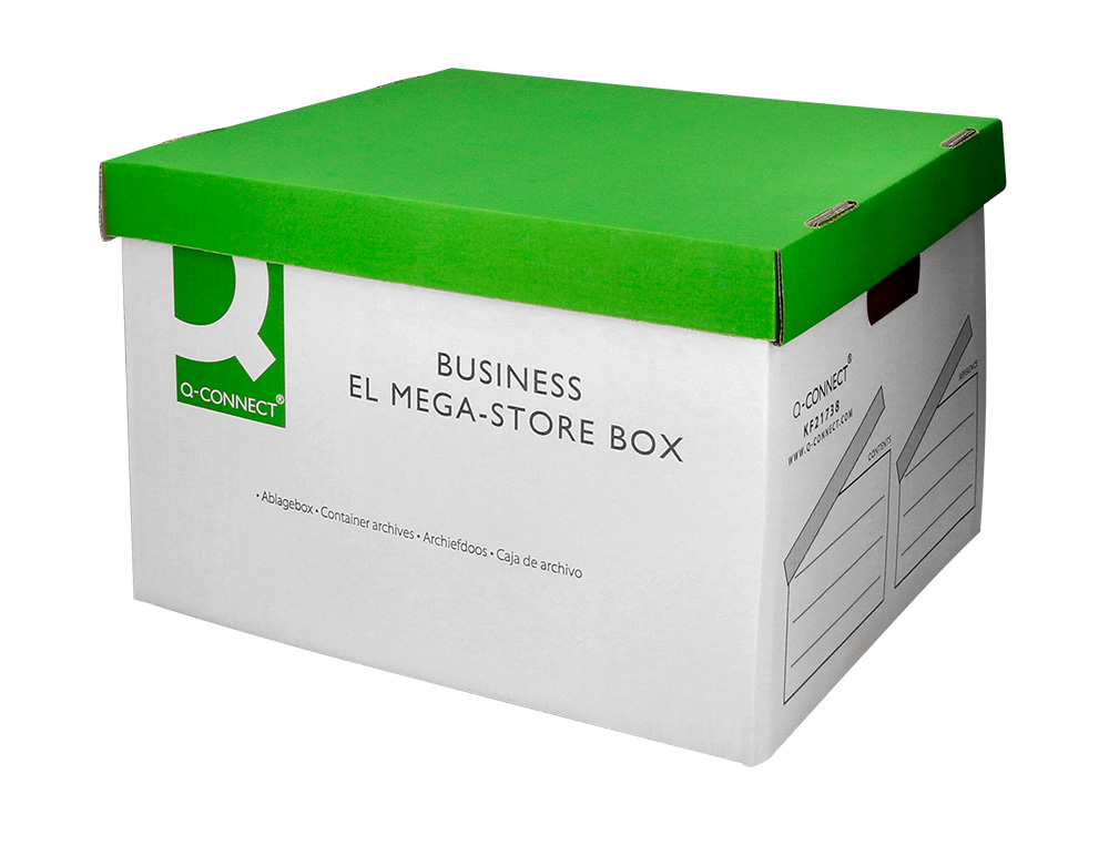 BOITE ARCHIVES LIDERPAPEL CARTON POUR 3 BOITES FORMAT FOLIO MONTAGE AUTOMATIQUE DIM. INTERIEUR 295X383X430MM