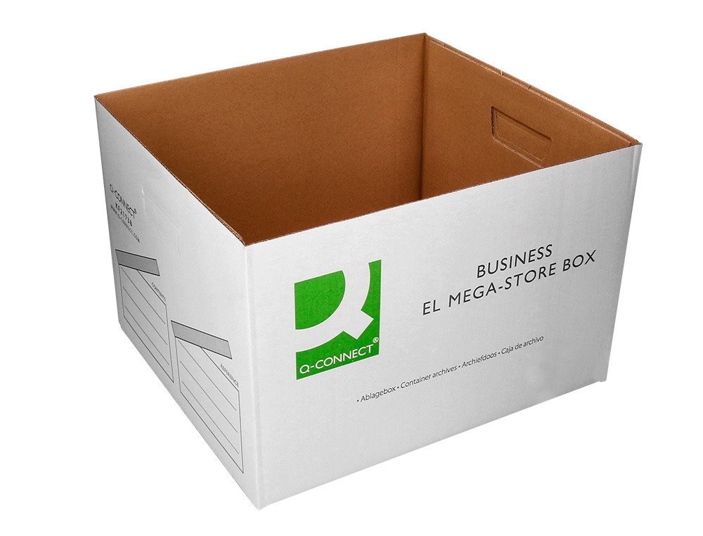 BOITE ARCHIVES LIDERPAPEL CARTON POUR 3 BOITES FORMAT FOLIO MONTAGE AUTOMATIQUE DIM. INTERIEUR 295X383X430MM