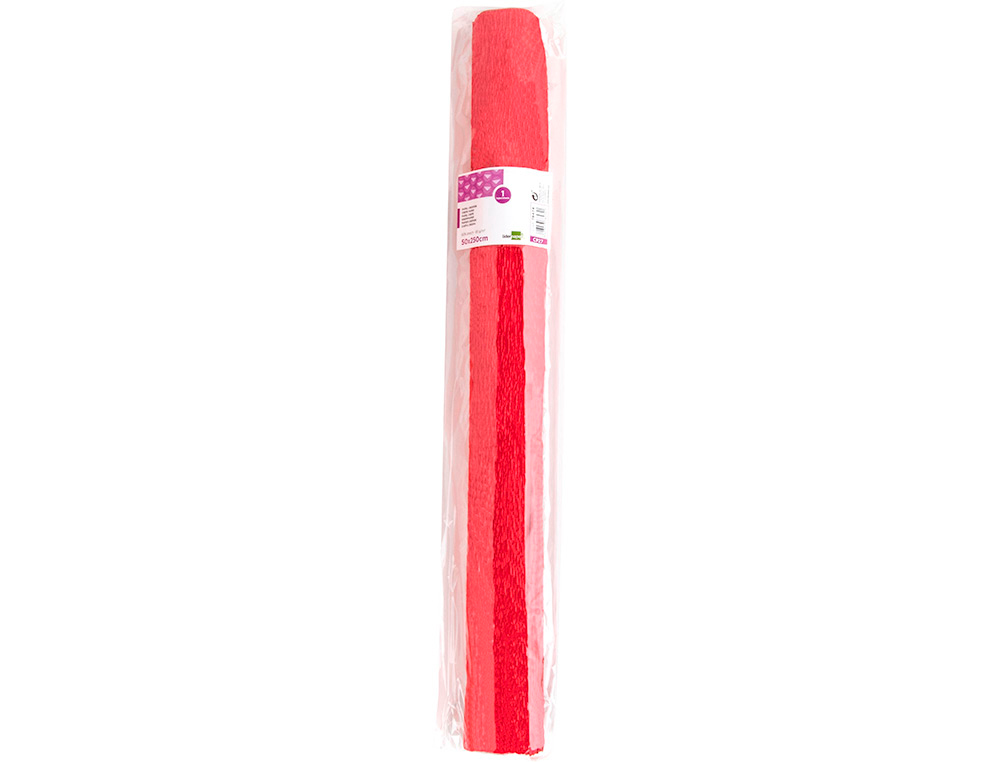 PAPIER CREPON LIDERPAPEL ROULEAU 50CMX2,5M 85GR        COLORIS ROUGE