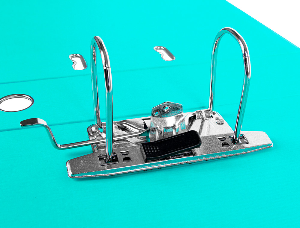 CLASSEUR LEVIER LIDERPAPEL DOCUMENTA A4+ CARTON REMBORDE DOS 75MM RADO METALLIQUE      COLORIS VERT CLAIR