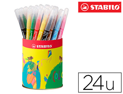 FEUTRE COLORIAGE STABILO POWER MAX ENCRE LAVABLE CORPS LARGE POINTE LARGE BLOQUE LOT 24 UNITS