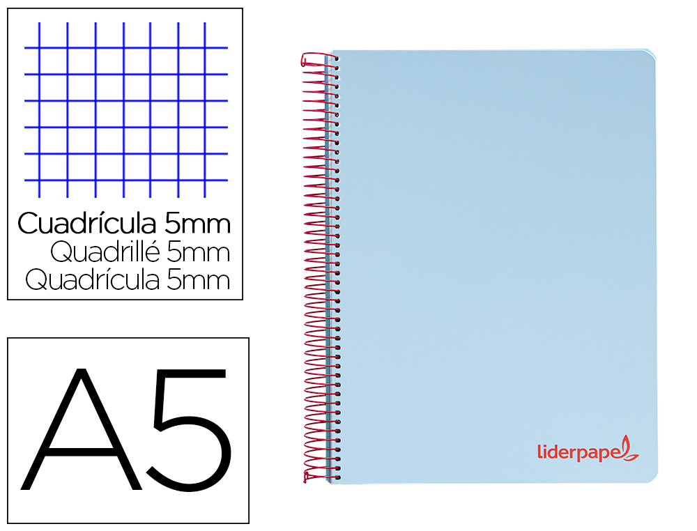 Cahier Spirale 80F A5 - Grands Carreaux pas cher