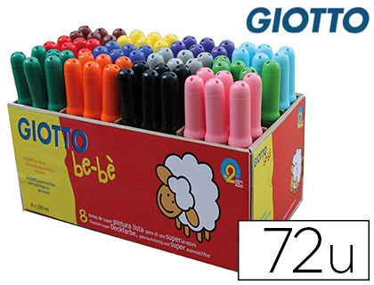 FEUTRE COLORIAGE GIOTTO BE-B MAXI LAVABLE CAPUCHON VENTIL POINTE BLOQUE COLORIS ASSORTIS SCHOOLPACK 72 UNITS