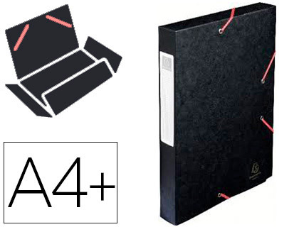 BOTE CLASSEMENT EXACOMPTA NATURE FUTURE CARTE LUSTRE 7/10E A4+ 240X320MM DOS 40MM 600G COLORIS NOIR