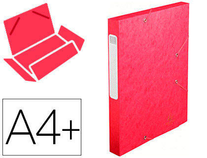 BOTE CLASSEMENT EXACOMPTA NATURE FUTURE CARTE LUSTRE 7/10E A4+ 240X320MM DOS 40MM 600G COLORIS ROUGE