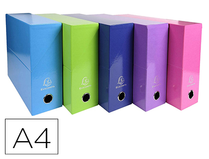 BOTE TRANSFERT EXACOMPTA IDERAMA CARTE LUSTRE 15/10E A4+ 340X255MM DOS 90MM COLORIS INTENSES ASSORTIS 5 UNITS