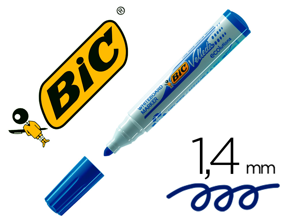 Marqueur effaçable Bic Velleda 1711 corps plastique pointe ogive 1,9 mm