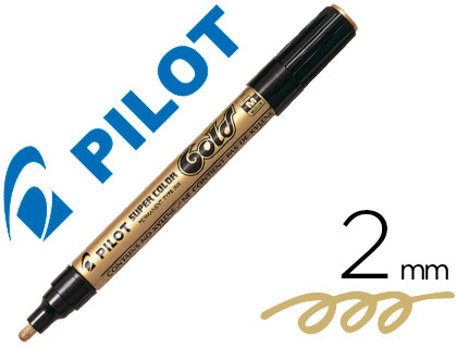 MARQUEUR PILOT FEUTRE PERMANENT ENCRE MTALLIQUE POINTE CONIQUE MEDIUM NON BISEAUTE POLYACTATE 4.5MM OR