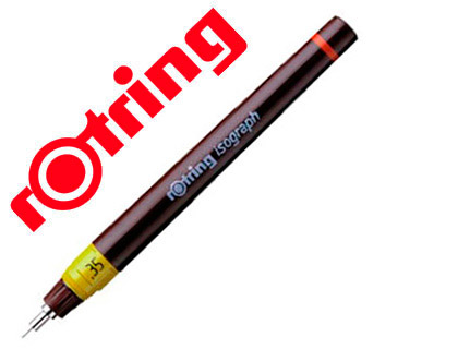 STYLO TECHNIQUE ROTRING ISOGRAPH PAPIER DESSIN CALQUE LARGEUR TRAIT 0.35MM DIN 15 DIN 6776 RECHARGEABLE MANUELLEMENT