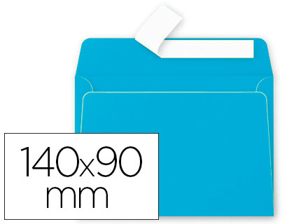 ENVELOPPE CLAIREFONTAINE POLLEN 90X140MM 120G COLORIS BLEU TURQUOISE PAQUET 20 UNITS
