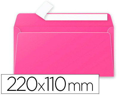 ENVELOPPE CLAIREFONTAINE POLLEN DL 110X220MM 120G COLORIS ROSE FUCHSIA PAQUET 20 UNITS