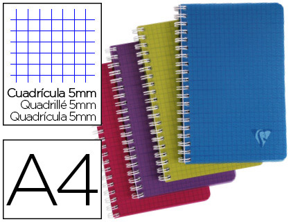 Cahier spirale Clairefontaine Linicolor A4 21 x 29,7 cm grands