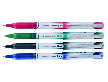 ROLLER PILOT VBALL GRIP CRITURE MOYENNE 0.7MM POINTE ACIER INOXYDABLE NIVEAU ENCRE LIQUIDE VISIBLE GRIP CAOUTCHOUC BLEU