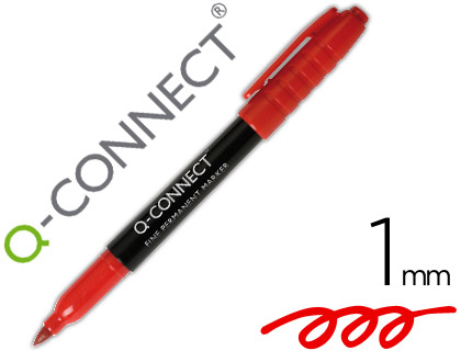 MARQUEUR Q-CONNECT CD-DVD POINTE RONDE CRITURE LARGE 1MM ENCRE INDLEBILE SCHAGE RAPIDE BASE ALCOOL COULEUR ROUGE