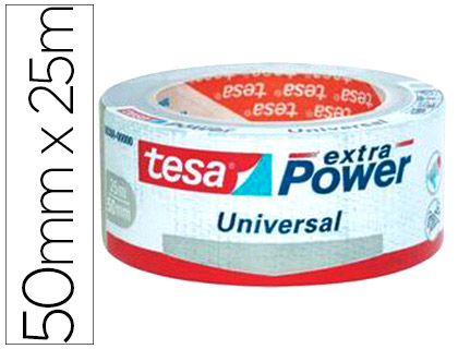 RUBAN TESA TOILE EXTRA FORT UNIVERSEL RPARATION MULTI-USAGES SANS SOLVANT RSISTANT INTEMPRIES 50MMX25M COLORIS BLANC