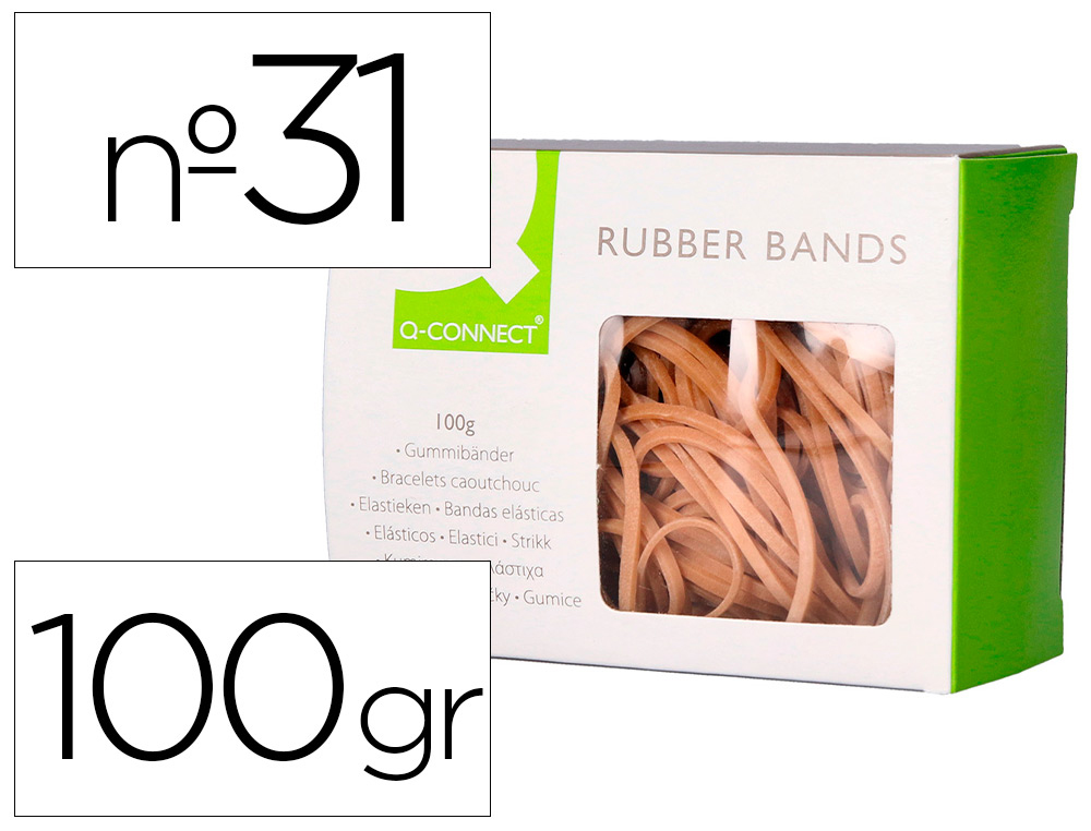 BRACELET CAOUTCHOUC Q-CONNECT N.6 60X3MM BOTE FENTRE DE 100G