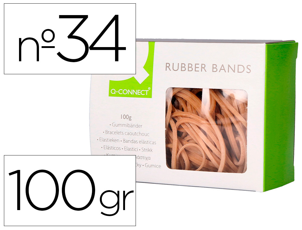 BRACELET CAOUTCHOUC Q-CONNECT N.10 100X3MM BOTE FENTRE DE 100G