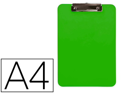 PORTE-BLOC Q-CONNECT PLASTIQUE RIGIDE EPAISSEUR    2,5MM A4 210X297MM PINCE      METALLIQUE COLORIS VERT