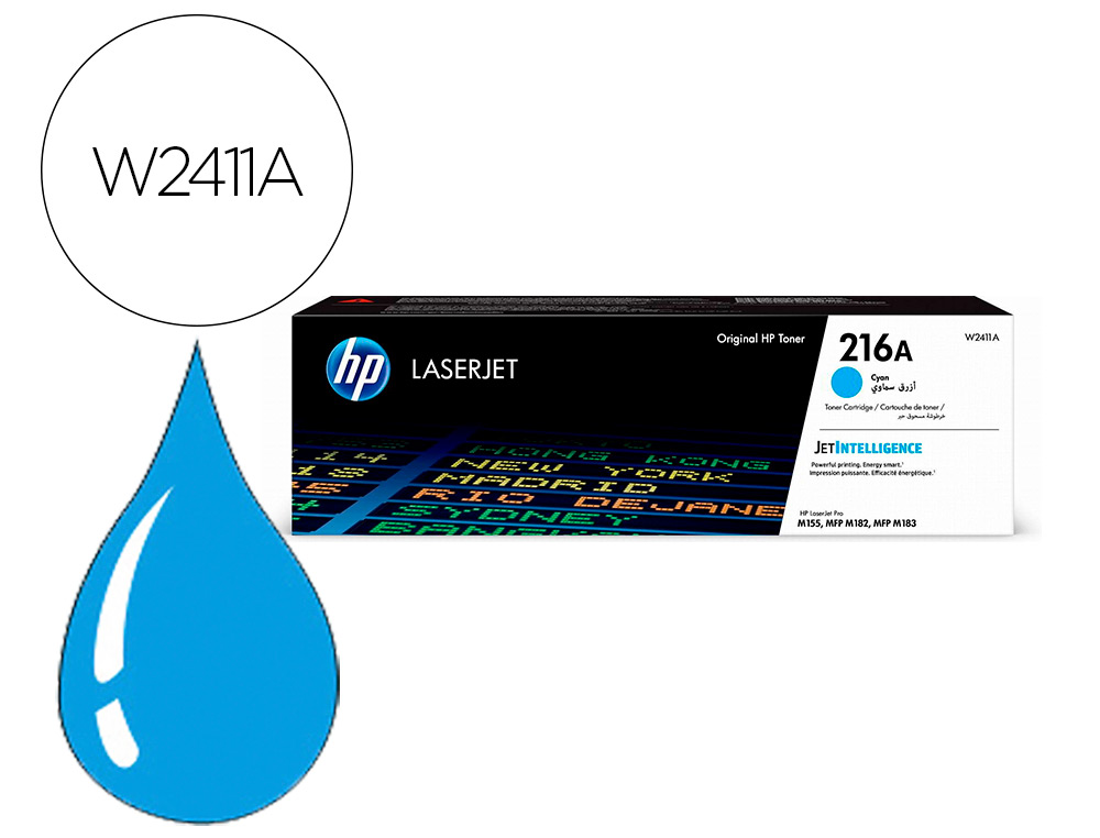 TONER LASER HP 216A COULEUR CYAN 850 PAGES
