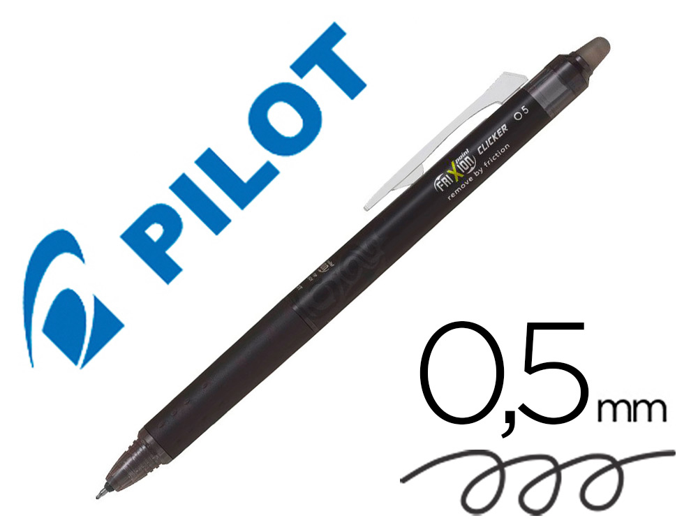 ROLLER PILOT FRIXION POINT CLICKER 05 ENCRE GEL          THERMOSENSIBLE EFFACABLE      RECHARGEABLE NOIR