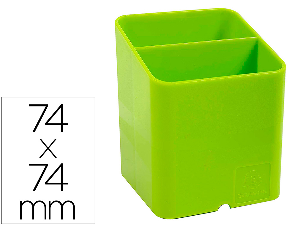 POT A CRAYONS EXACOMPTA PEN-CUBE IDERAMA 2            COMPARTIMENTS PASSE-CABLE     74X74X93MM COLORIS VERT ANIS