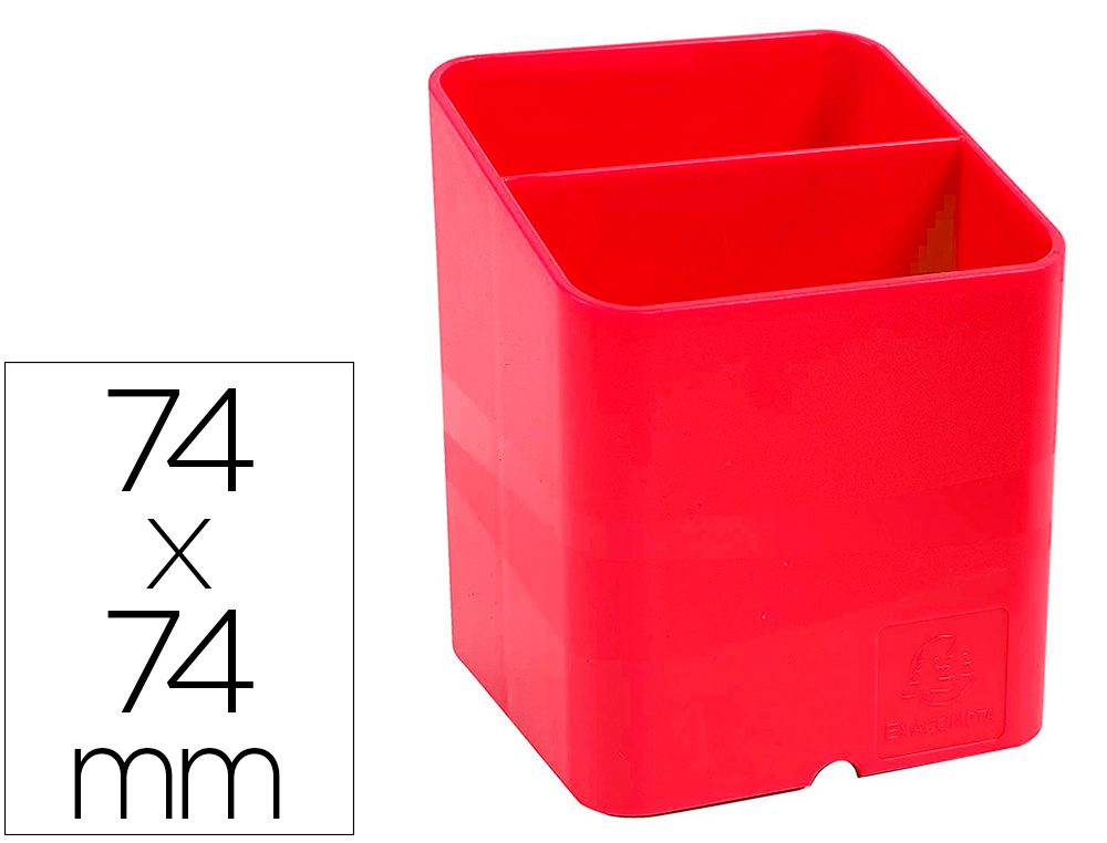 POT A CRAYONS EXACOMPTA PEN-CUBE IDERAMA 2            COMPARTIMENTS PASSE-CABLE     74X74X93MM COLORIS FRAMBOISE
