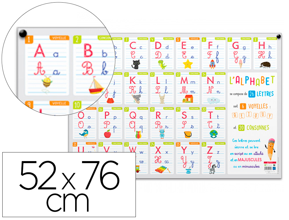 Alphabets tampon lettres majuscule minuscule 17 et 13 mm