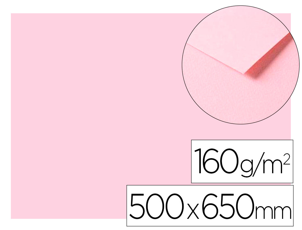 PAPIER DESSIN CLAIREFONTAINE A GRAIN 160G 1 SURFACE        GRAINEE 1 LISSE 50X65CM       PAQUET 25F COLORIS ROSE PALE