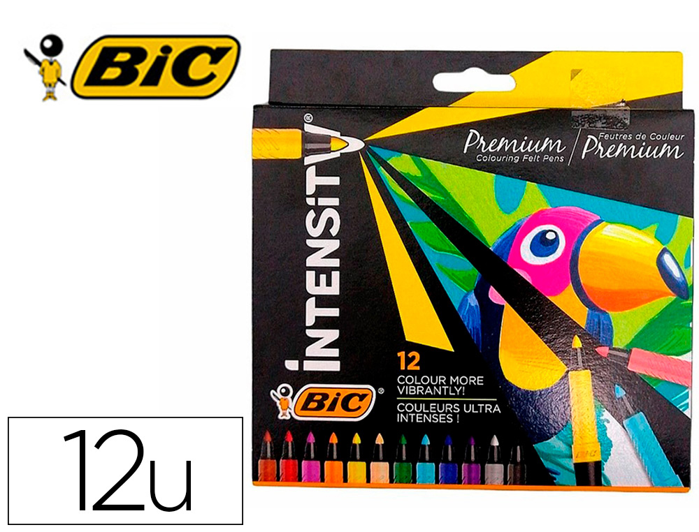 HYPERBURO  FEUTRE DE COLORIAGE BIC KID COULEUR XL - CORPS LARGE POINTE  LARGE 12 COULEURS ASSORTIES - (A PARTIR DE 3