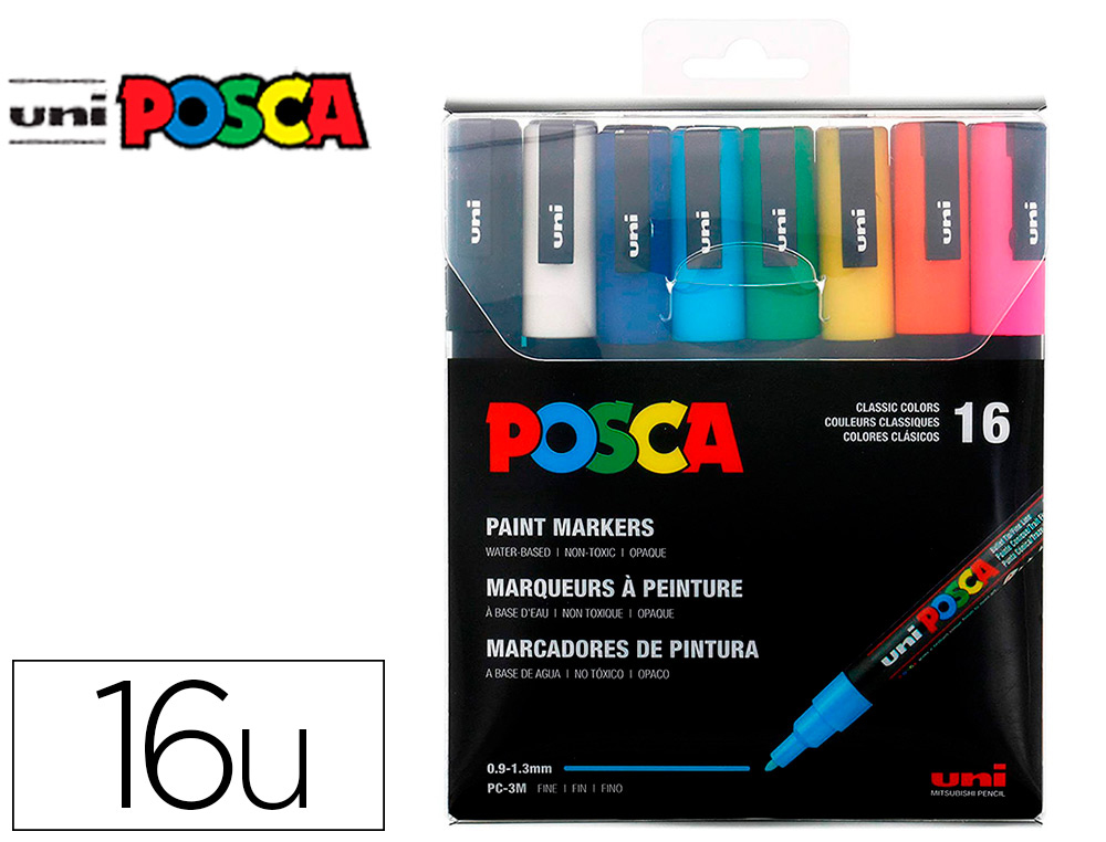 Marqueur Posca PC-3M noir  pointe fine conique - Meilleur prix