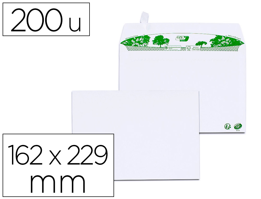 GPV Paquet de 25 enveloppes Blanches auto-adhésives 90 grammes