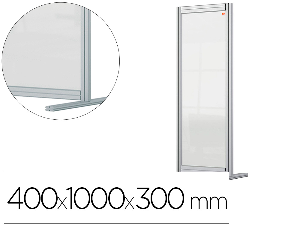 SEPARATEUR NOBO PREMIUM EN PLEXIGLAS TRANSPARENT         400X1000X300MM