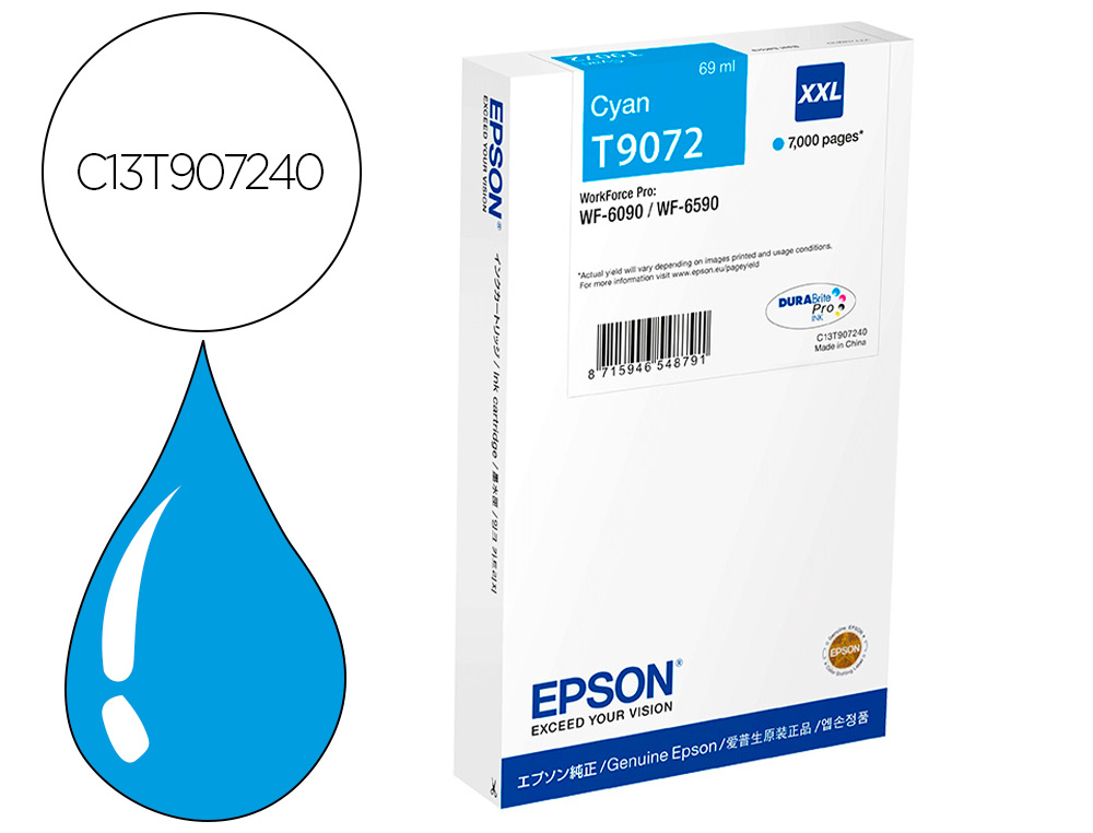 CARTOUCHE ENCRE  EPSON WF-6XXX XXL CYAN