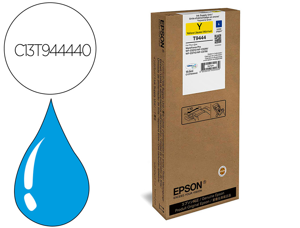 CARTOUCHE ENCRE  EPSON WF-C5XXX SERIES INK L 3000  JAUNE