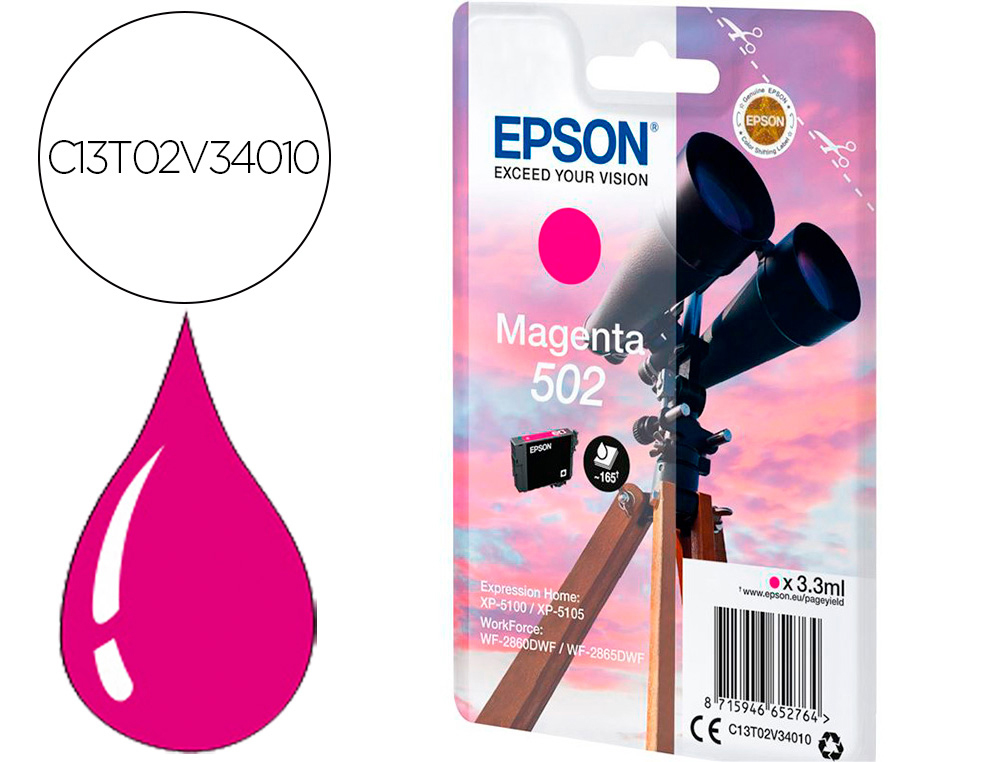 CARTOUCHE ENCRE  EPSON SINGLEPACK 502 INK MAGENTA