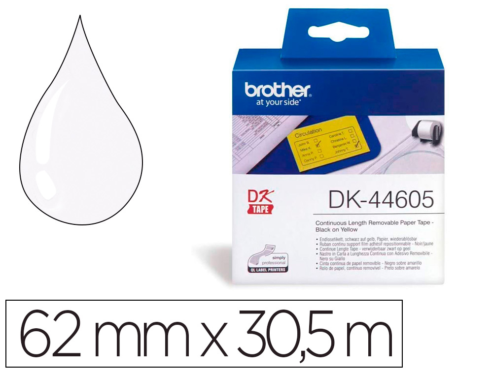 RUBAN BROTHER QL 62MMX30,5M COULEUR