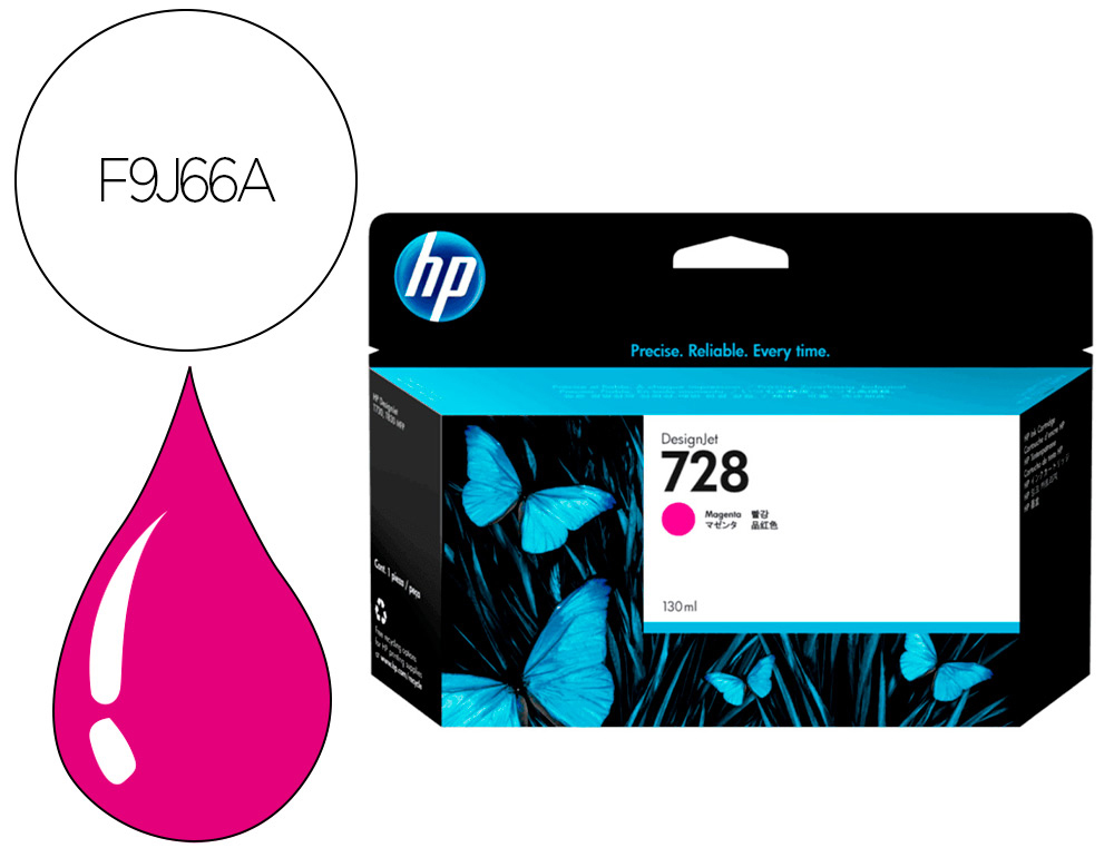 CARTOUCHE HP JET D'ENCRE 728 COULEUR MAGENTA 130ML