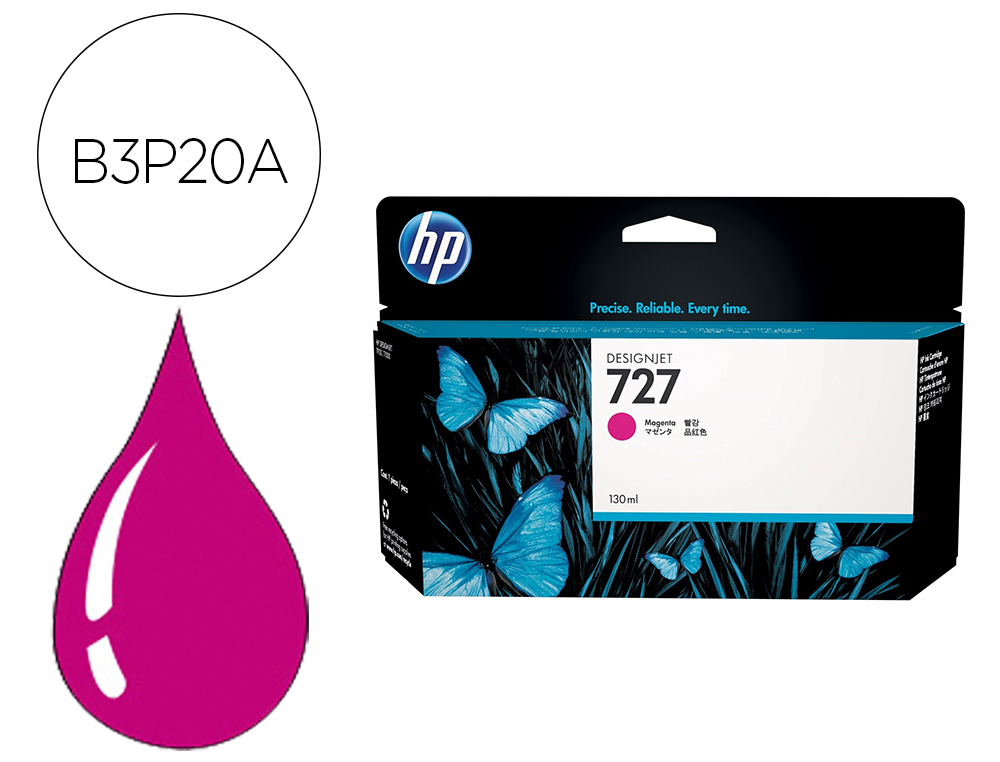 CARTOUCHE HP JET D'ENCRE 727 COULEUR MAGENTA 130ML