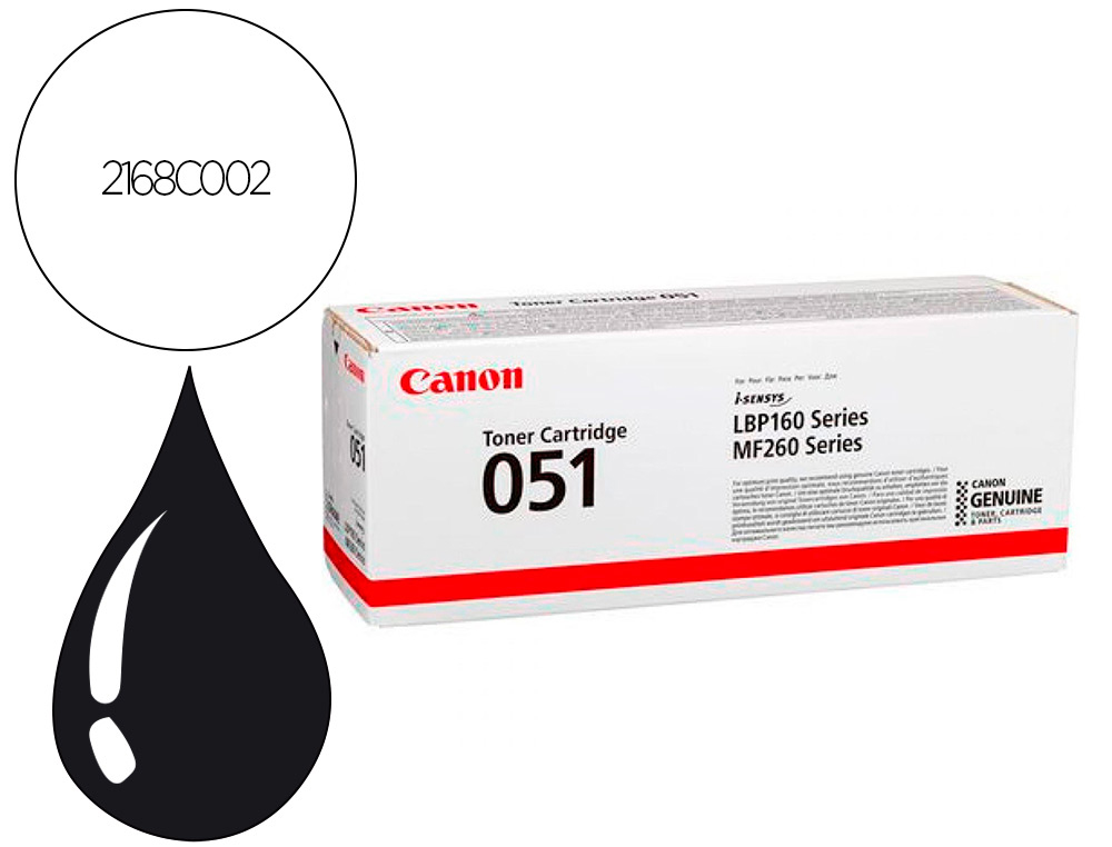 CARTOUCHE LASER CANON CRG 051 COULEUR NOIR 1700 PAG